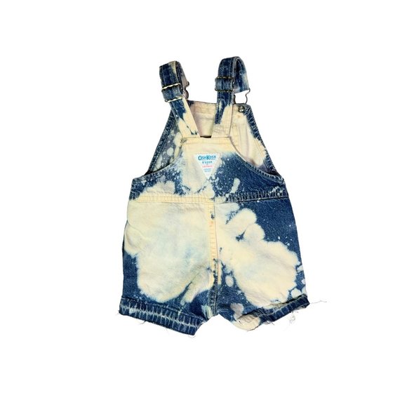 Vintage Oshkosh B'Gosh Vestbak Shortalls 6M? Distressed Overalls Made in USA - Picture 2 of 10